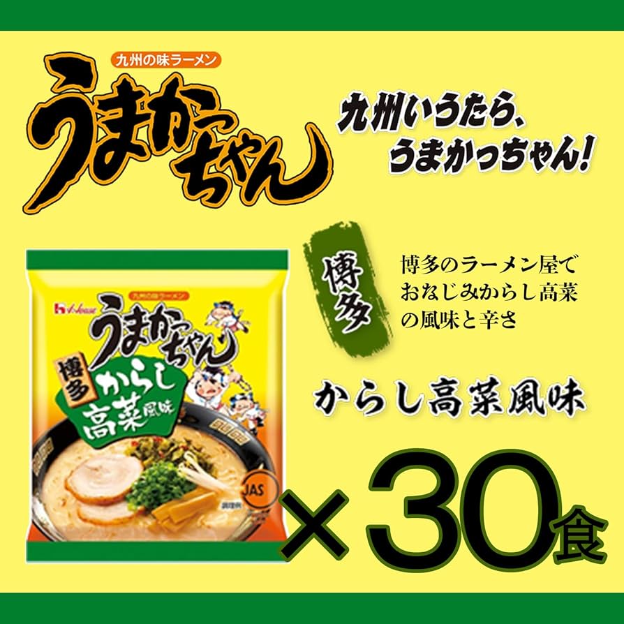 Amazon.co.jp: うまかっちゃん からし高菜風味 1食 93g 5食